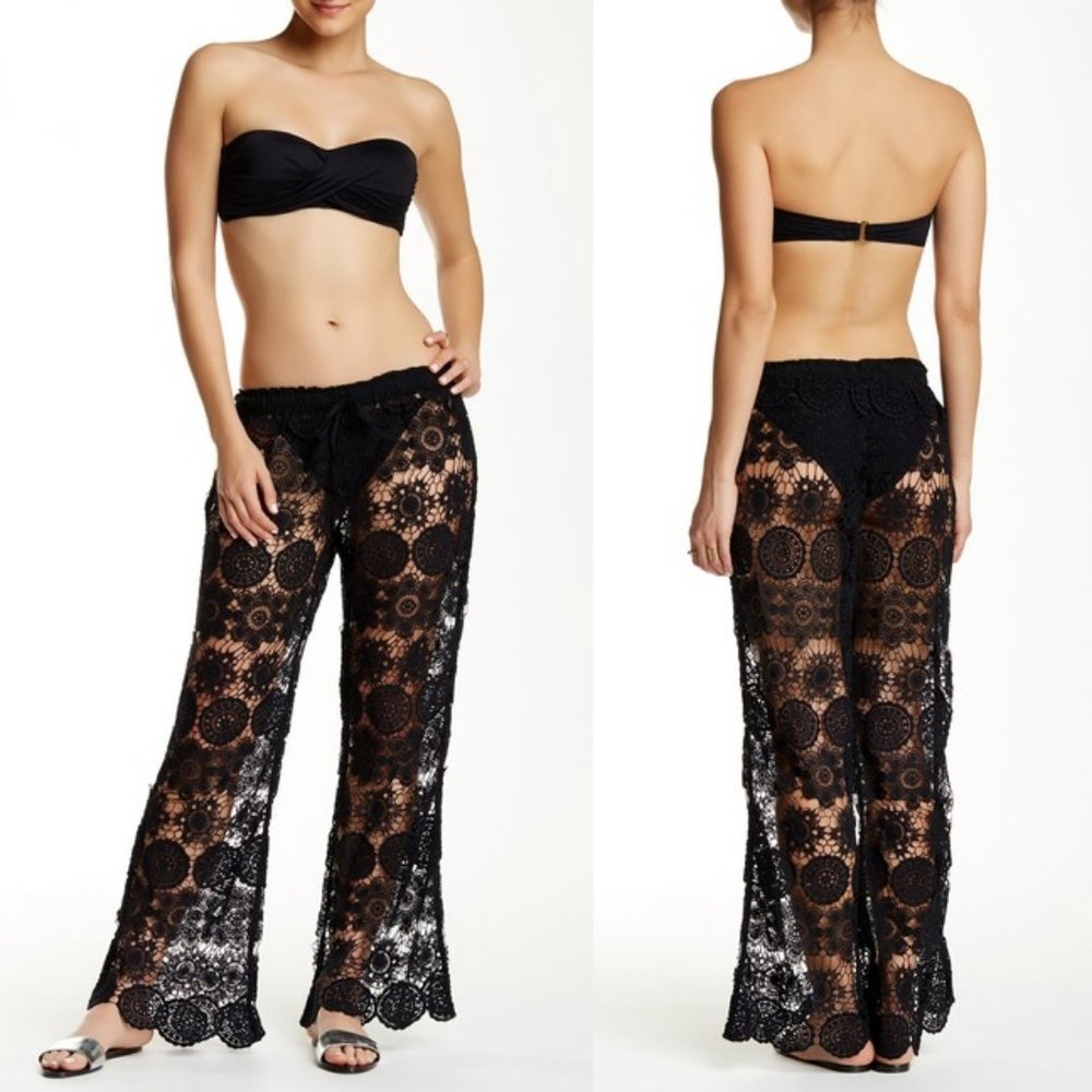 GYPSY 05 Black Beach Crochet Bell Pants - Picture 5 of 5